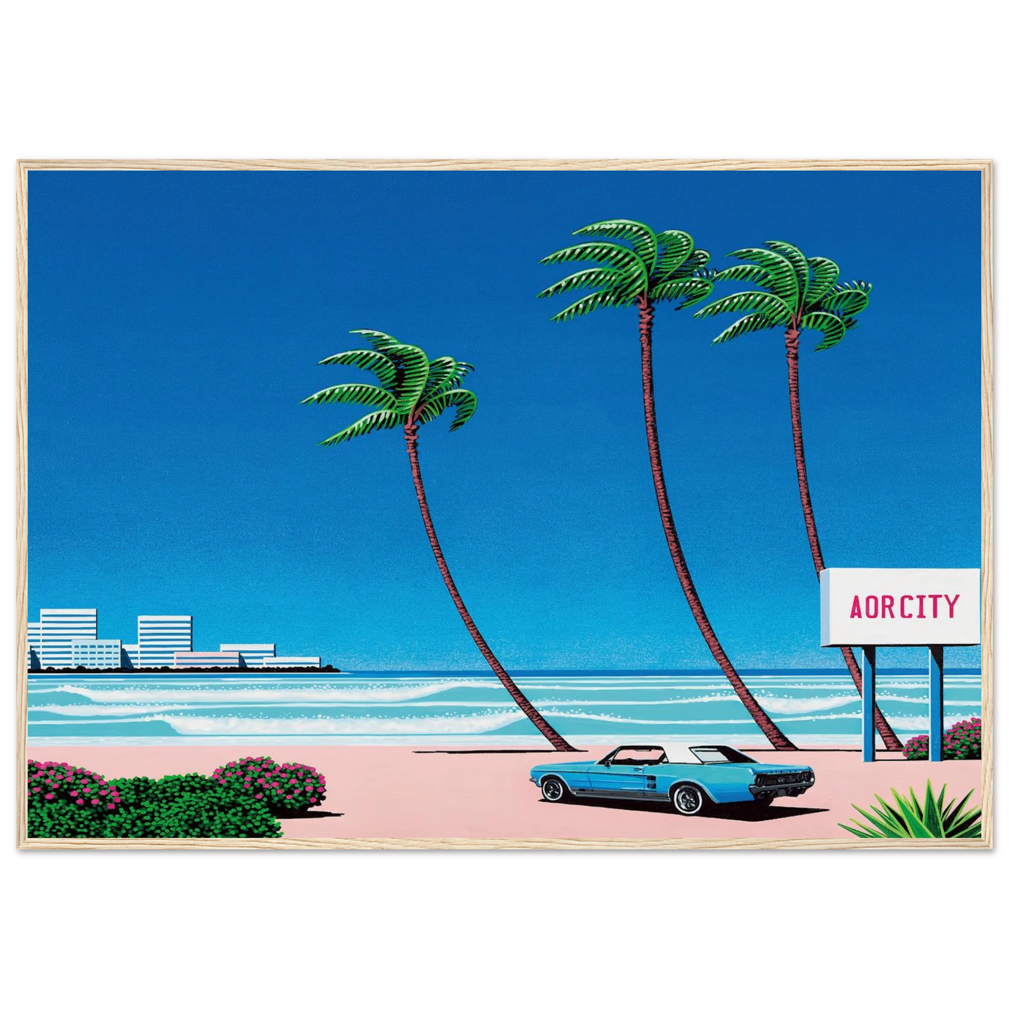 Light Mellow Sealine Framed Poster | Hiroshi Nagai Framed Prints Wall Art | Hiroshi Nagai Prints