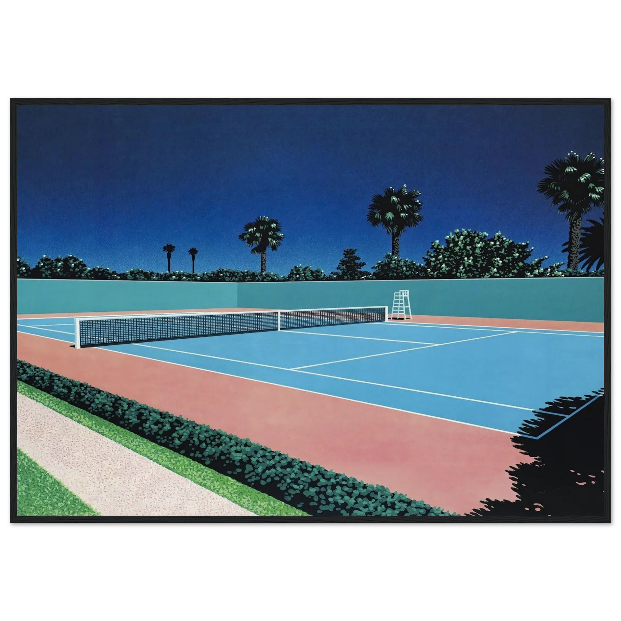 Tennis Court Framed Poster | Hiroshi Nagai Framed Prints Wall Art | Hiroshi Nagai Prints